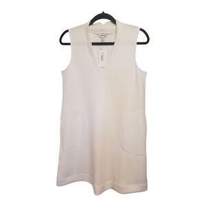 Spanx White Airessentials Sleeveless Mini Dress Medium Powder Nwt Pockets